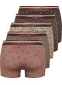 Trendyol 5-Pack Brown Minimal Printed Cotton Boxer