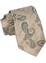 Béžová pánská kravata s trendy vzorem