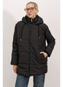 Oversize péřová bunda s kapucí Bigdart - černá