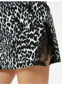 Koton Leopard Patterned Pajama Bottom Shorts Lace Window Detail Viscose