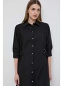 Bavlněné šaty Karl Lagerfeld černá barva, mini