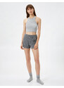 Koton Pajama Shorts with Ribbed Lace Detailed.