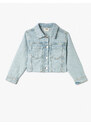 Koton Crop Denim Jacket Pocket Detailed Button Closure Cotton