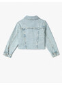 Koton Crop Denim Jacket Pocket Detailed Button Closure Cotton