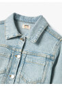 Koton Crop Denim Jacket Pocket Detailed Button Closure Cotton