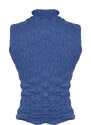 Trendyol Indigo Premium High Neck Fitted Crop Textured Stretch Knitted Blouse