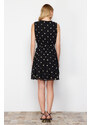 Trendyol Chiffon Woven Mini Dress with Flounce Embroidered Black Skirt