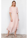 Trendyol Powder A-line Asymmetrical Skirt Chiffon Lined Midi Woven Dress