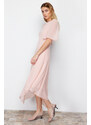 Trendyol Powder A-line Asymmetrical Skirt Chiffon Lined Midi Woven Dress