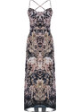 Trendyol Limited Edition Brown Animal Print Chiffon Lined Maxi Woven Dress