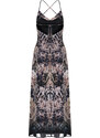 Trendyol Limited Edition Brown Animal Print Chiffon Lined Maxi Woven Dress