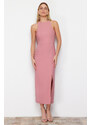 Trendyol Pale Pink A-Line Halter Neck Woven Maxi Dress