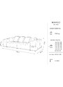 Růžová sametová modulární třímístná pohovka MICADONI MARGO 320 cm