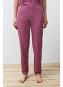 Trendyol Pale Pink Heart Knitted Pajamas Set