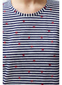 Trendyol Navy Blue Cotton Striped Knitted Pajamas Set