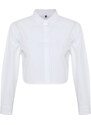 Trendyol Bridal White Woven Back Low-cut Linen Look Shirt