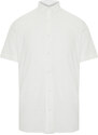 Trendyol White Regular Fit Short Sleeve Summer Textured Knitted Shirt