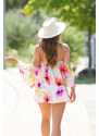 Style fashion Sexy letní halenka s květinovým potiskem mimo ramena