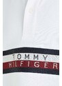 Dětská bavlněná polokošile Tommy Hilfiger bílá barva, s aplikací