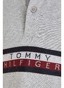 Dětská bavlněná polokošile Tommy Hilfiger šedá barva, s aplikací