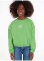 Dětská mikina Tommy Hilfiger zelená barva, s potiskem