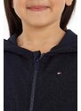 Dětská mikina Tommy Hilfiger tmavomodrá barva, s kapucí, s aplikací