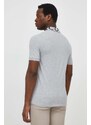 Polo tričko Lacoste šedá barva, s aplikací