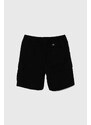 Dětské bavlněné šortky Vans RANGE ELASTIC WAIST CARGO SHORT černá barva, nastavitelný pas