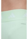 Tréninkové šortky adidas Performance Techfit zelená barva, s potiskem, high waist, IU1854