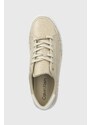Sneakers boty Calvin Klein FLATFORM CUP LACE UP EPI MONO béžová barva, HW0HW01911