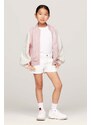 Dětská bomber bunda Tommy Hilfiger růžová barva