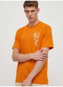 Bavlněné tričko The North Face oranžová barva, s potiskem, NF0A87FFPCO1