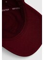Bavlněná baseballová čepice Tommy Hilfiger vínová barva, s aplikací