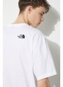 Bavlněné tričko The North Face M S/S Essential Oversize Tee bílá barva, s aplikací, NF0A87NRFN41