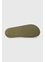 Pantofle Calvin Klein POOL SLIDE RUBBER pánské, zelená barva, HM0HM00455
