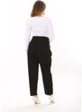 Şans Women's Plus Size Black 5-Pocket Lycra Free Jeans