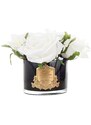 Côte Noire – Five Roses kytice parfémovaných růží Ivory White v černé váze