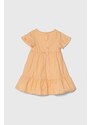 Dětské bavlněné šaty United Colors of Benetton oranžová barva, midi