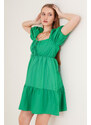 Bigdart 2351 Rozšířené popelínové šaty - Zelená