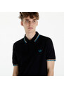 Pánské tričko FRED PERRY Twin Tipped Fred Perry Shirt Black/ Ice Cream/ Cyber Blue