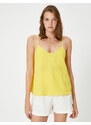 Koton V-Neck with Textured Straps Blouse