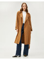 Koton Pocket Belted Trench Coat Rayon Blend