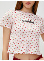 Koton Crop T-Shirt Watermelon Printed Crew Neck Short Sleeve