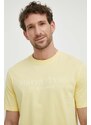 Bavlněné tričko Marc O'Polo žlutá barva, s potiskem