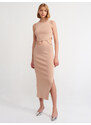 Dilvin 80110 Waist Decollete Stone Knitwear Skirt-beige