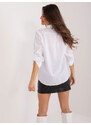 Fashionhunters Dámská bílá bavlněná košile s límečkem