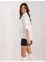 Fashionhunters Dámská bílá bavlněná košile s límečkem