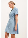 Bigdart 2433 Double Pocket Mini Jeans Dress - Blue