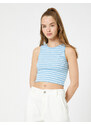 Koton Crop Corduroy Athlete Halterneck Piping Detailed