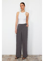 Trendyol Gray Cross Closure Wide Leg Woven Trousers